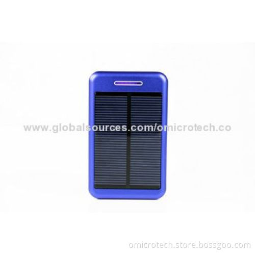 Dual USB Port Solar Power Bank with High Capacity and Super-thin Case, Measures 125 x 75 x 14mm